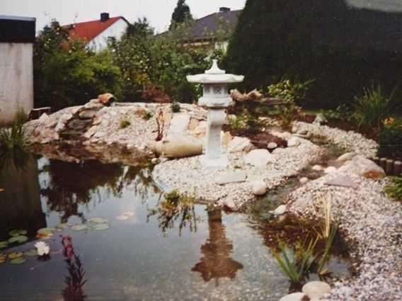Teich mit Beleuchtung