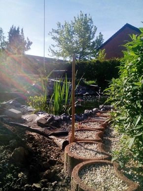 Die Morgensonne scheint auf den 