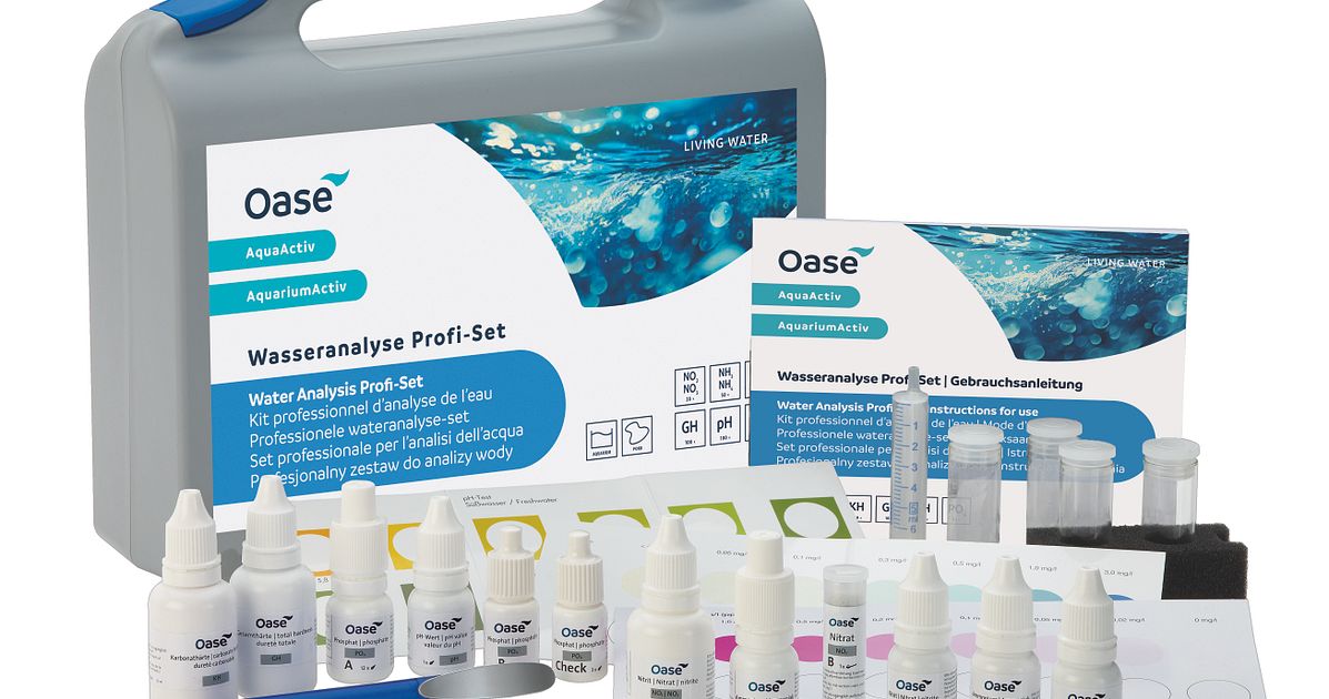 OASE 50571 AquaActiv Kit Analyse Eau Professionnel - 8 Paramètres Essentiels Pour Étang, Koi Et Piscine